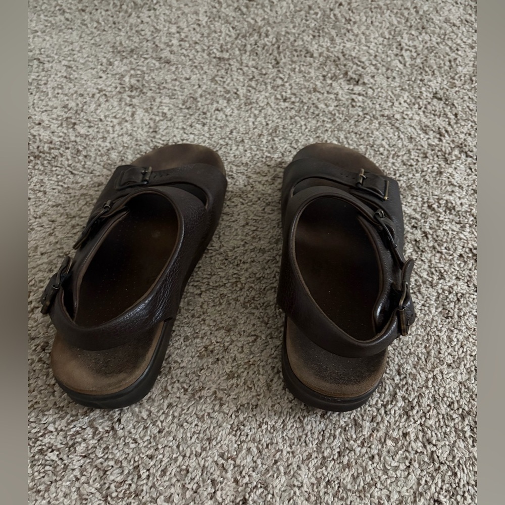 SAS Men's Dark Brown Double-Strap Buckle Sandals - Picture 4 of 6